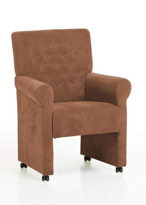 Eetkamerstoel Epe - eetkamerstoelen - Cognac, Huis en Inrichting, Stoelen, Bruin, Nieuw, Stof