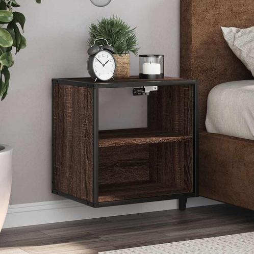 vidaXL Nachtkastje wandgemonteerd 40x31x39,5 cm bruin, Huis en Inrichting, Slaapkamer | Nachtkastjes, Nieuw, Hout, Verzenden