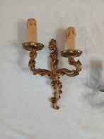 Wandkandelaar (2) - Verguld brons - Brass wandlamp