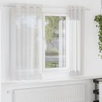 vidaXL Gordijnen voile met doorvoertules 2 st wit, Verzenden, Nieuw, Wit