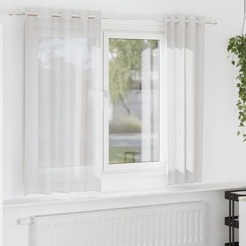 vidaXL Gordijnen voile met doorvoertules 2 st wit, Huis en Inrichting, Stoffering | Gordijnen en Lamellen, Wit, Nieuw, Verzenden