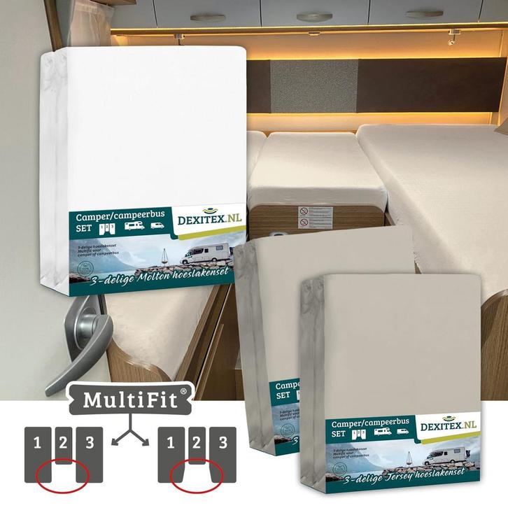 Textielpakket Camper lengtebedden met midden matras - 2, Huis en Inrichting, Slaapkamer | Beddengoed, Wit, Nieuw, Verzenden