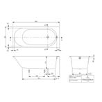 Ligbad Villeroy & Boch Oberon Quaryl 180 x 80 Met Poten, Ophalen of Verzenden, Nieuw