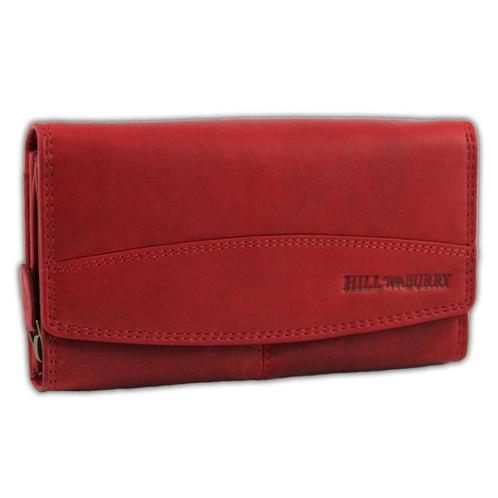 HillBurry VL777032 Dames Overslag Portemonnee Leer Rood, Sieraden, Tassen en Uiterlijk, Portemonnees, Rood, Nieuw, Overige merken