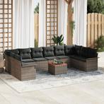 vidaXL 11-delige Tuinbankenset en kussens poly rattan, Tuin en Terras, Verzenden, Nieuw, Rotan