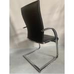 (MDK-105429) Ahrend 350 sledestoel zwart leder, Huis en Inrichting, Stoelen, Ophalen of Verzenden, Gebruikt, Zwart