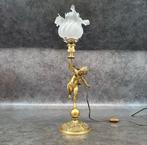 Lamp - Verguld brons - Cherubijn met fakkel, Antiek en Kunst