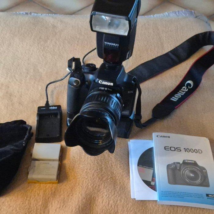 Canon EOS 1000D, Batteriehandgriff, Flash Yongnuo Speedlite, Audio, Tv en Foto, Fotocamera's Digitaal