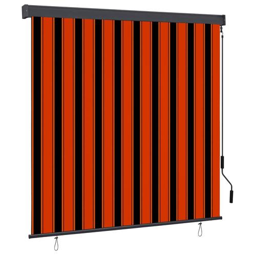 vidaXL Rolgordijn voor buiten 160x250 cm oranje en bruin, Huis en Inrichting, Stoffering | Gordijnen en Lamellen, Nieuw, Verzenden