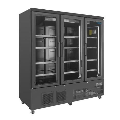 3 Deur Glazen Koelkast Zwart 1156L 196,3 x 183 x 76,4cm, Zakelijke goederen, Horeca | Keukenapparatuur, Verzenden