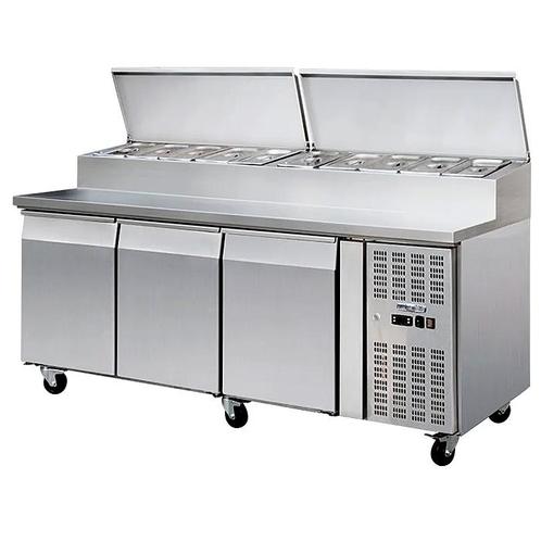Saladette - 3 deuren | 2020 x 800 mm | 10 x GN1/3 | +2° tot, Zakelijke goederen, Horeca | Keukenapparatuur, Koelen en Vriezen