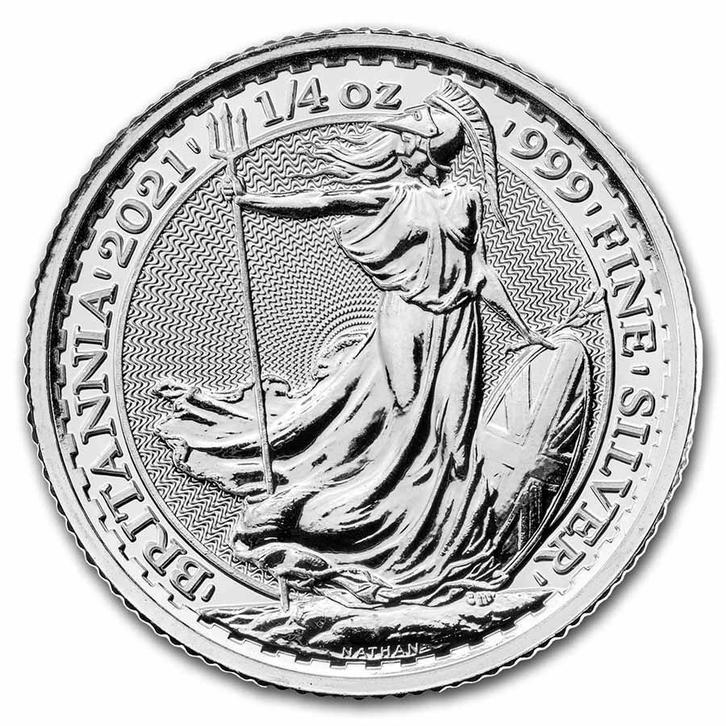 Zilveren Britannia 1/4 oz 2021, Postzegels en Munten, Munten | Europa | Niet-Euromunten, Losse munt, Zilver, Overige landen, Verzenden