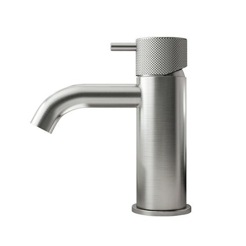 Wastafelmengkraan Hotbath Cobber X 14.3 cm Geborsteld Nikkel, Doe-het-zelf en Verbouw, Sanitair, Kraan, Nieuw, Chroom, Ophalen of Verzenden