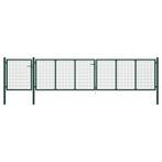 vidaXL Poort 500x100 cm staal groen, Tuin en Terras, Verzenden, Nieuw