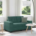vidaXL Loveseat met kussen Donkergroen Fluweel, Huis en Inrichting, Banken | Bankstellen, Verzenden, Nieuw, Minder dan 150 cm