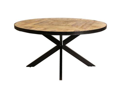 Ronde mango eettafel Square Art Spider-Ø130 cm, Huis en Inrichting, Tafels | Eettafels, Nieuw, Ophalen of Verzenden
