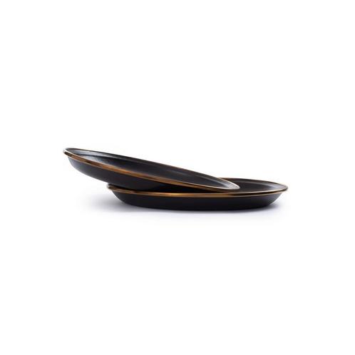 BAREBONES - SMALL PLATE/ENAMEL/SET 2 PCS CHARCOAL 22CM, Caravans en Kamperen, Kampeeraccessoires, Ophalen of Verzenden