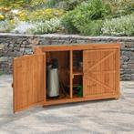 [en.casa] Tuinkast tuinschuur 128x50x88 cm houtkleurig, Verzenden, Nieuw