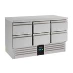 Koelwerkbank | 6 Laden | 137x70x87 | Verdamper | B label, Verzenden, Nieuw in verpakking