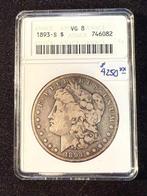 Verenigde Staten. 1 Dollar 1893 S- Graded by ANACS VG-8/ Key, Postzegels en Munten, Munten | Europa | Niet-Euromunten