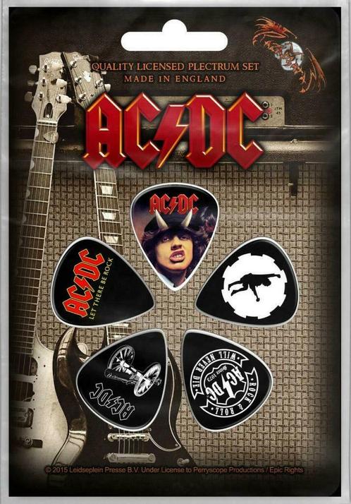 AC/DC Plectrum Let There Be Rock 5-pack official merchandise, Verzamelen, Muziek, Artiesten en Beroemdheden, Gebruiksvoorwerp