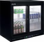 Bar Koelkast Zwart met schuifdeuren - 2 Jaar Garantie Saro, Verzenden, Nieuw in verpakking