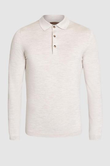 STILE LATINO superfijne merino wollen polo longsleeves beschikbaar voor biedingen
