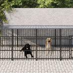 vidaXL Hondenkennel met dak 18,77 m² staal, Dieren en Toebehoren, Verzenden, Nieuw