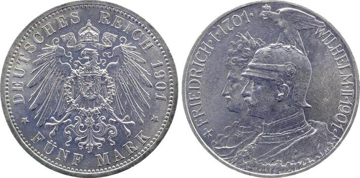 Duitsland 5 Mark 200 Jahrfeier Preussen Pruisen 1901 A vz..., Postzegels en Munten, Munten | Europa | Niet-Euromunten, Verzenden