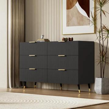 Dressoir Vaurelle – Zwart Hout met Gouden Accenten beschikbaar voor biedingen