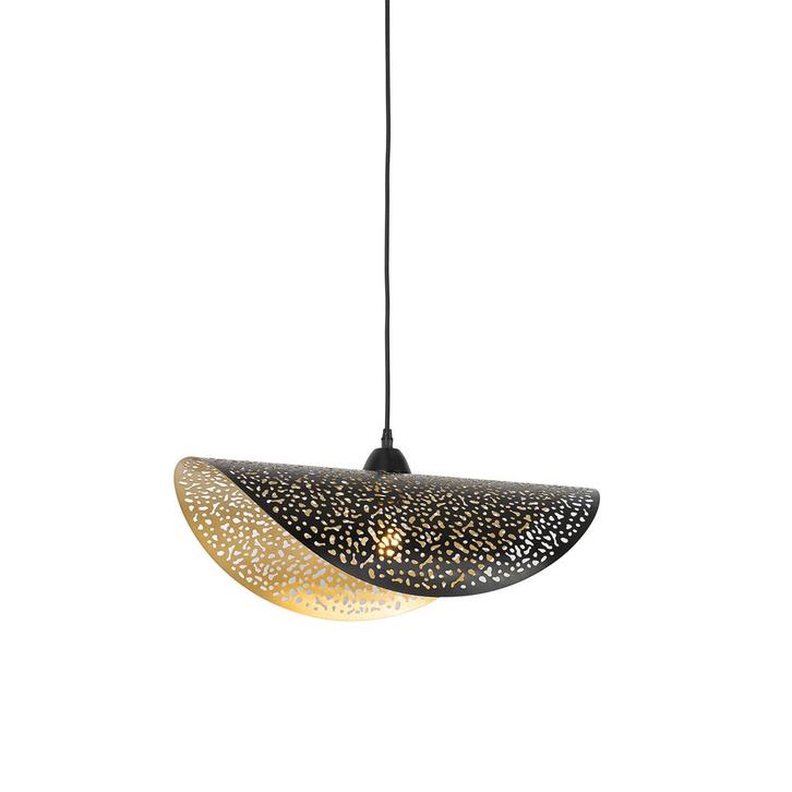 Oosterse hanglamp zwart met goud 50 cm - Japke, Huis en Inrichting, Lampen | Hanglampen, Nieuw, Overige materialen, 75 cm of meer