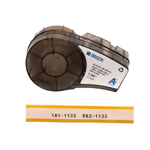 Brady M211 Zelf Lamineren Draadlabel 25.4mm Zwart Wit -, Doe-het-zelf en Verbouw, Elektra en Kabels, Overige typen, Nieuw, Verzenden
