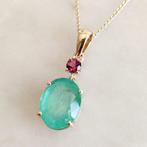 Hanger - 14 karaat Geel goud - 5.35ct. tw. Smaragd -