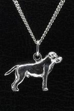 Zilveren Rottweiler met staart ketting hanger - groot, Sieraden, Tassen en Uiterlijk, Verzenden, Nieuw