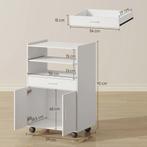 Magnetronkast, Rek, Dubbele Deurkast, Lade, Rollen, Wit, Huis en Inrichting, Verzenden