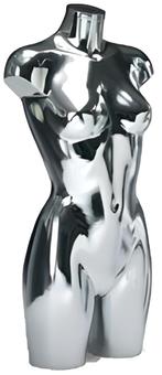 Italiaanse dames torsos in zilver met chromen dop