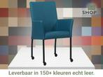 Leren eetkamerstoel Comfort met wieltjes en armleuning -, Huis en Inrichting, Stoelen, Overige kleuren, Nieuw, Leer, Ophalen of Verzenden