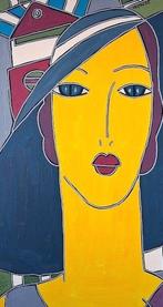 Patricia Kleyman (1965) - Jolie rousse à la Capeline bleue, Antiek en Kunst