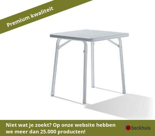 Sieger Tuinklaptafels Staal/Mecalit - WitGrijs, Tuin en Terras, Tuintafels, Nieuw, Metaal, Ophalen of Verzenden