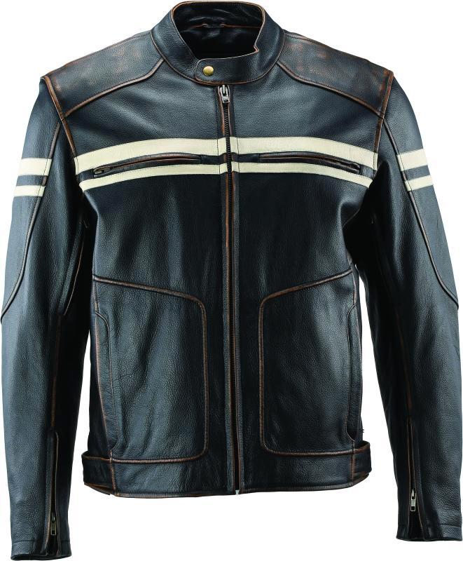River Road Hoodlum Vintage Leather Jacket Black - XL -, Auto diversen, Tuning en Styling, Ophalen of Verzenden