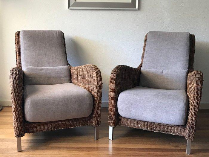 Ligne Roset - Fauteuil (2) - Cinna - Roestvrij staal, Antiek en Kunst, Antiek | Meubels | Stoelen en Banken