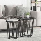 vidaXL Bijzettafelset 2 pcs Zwart eiken 50 x 50 x 50.5 cm, Huis en Inrichting, Tafels | Bijzettafels, Verzenden, Nieuw