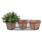 Bloempot - Terracotta, Staal - Potten in metalen mand