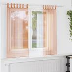 vidaXL Gordijnen voile met lussen 2 st terracotta 140x175 cm, Huis en Inrichting, Verzenden, Nieuw, Bruin