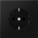 Jung LS990 1V wandcontactdoos met randaarde grafietzwart, Nieuw, Stopcontact