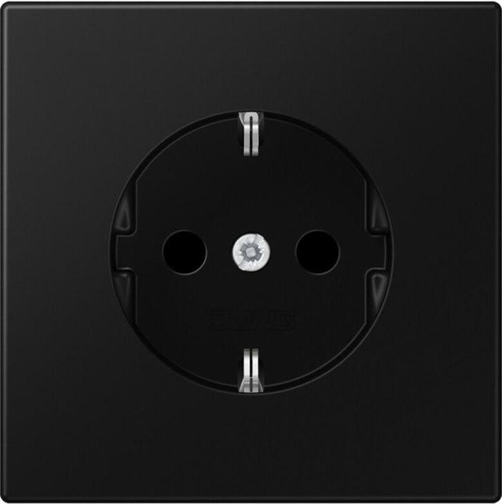Jung LS990 1V wandcontactdoos met randaarde grafietzwart, Doe-het-zelf en Verbouw, Elektra en Kabels, Stopcontact, Nieuw
