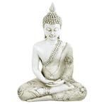 Thaise Boeddha Beeld Mediterend Polyresin Wit - 20 x 11 x 27, Huis en Inrichting, Woonaccessoires | Boeddhabeelden, Nieuw, Verzenden