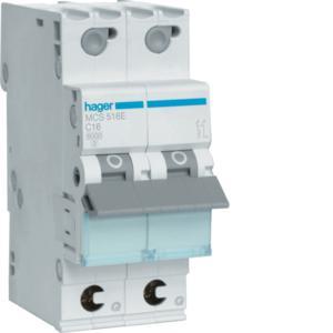 Hager installatieautomaat / 1-polig + nul, C16A / MCS516E, Doe-het-zelf en Verbouw, Elektra en Kabels, Nieuw, Ophalen of Verzenden