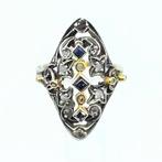 18 karaat Goud - Ring - 0.08 ct Saffier - Diamanten, Sieraden, Tassen en Uiterlijk