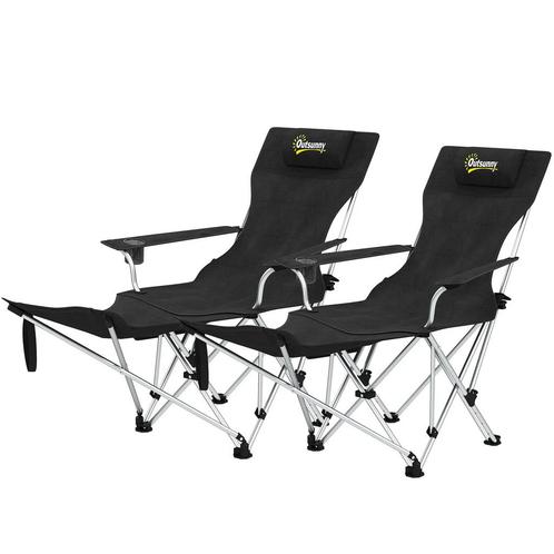 TRUUSK Set Van 2 Opvouwbare Campingstoelen Met Afneembare Vo, Caravans en Kamperen, Kampeermeubelen, Nieuw, Verzenden
